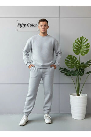 Unisex Kalın Şardonlu Sweat ve Eşofman Takım ALT-ÜST