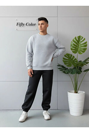 Unisex Kalın Şardonlu Sweat ve Eşofman Takım ALT-ÜST