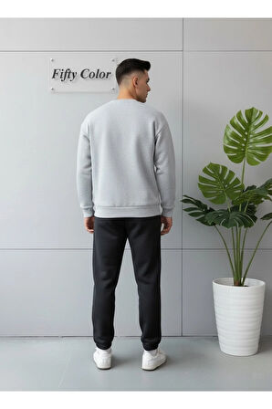Unisex Kalın Şardonlu Sweat ve Eşofman Takım ALT-ÜST