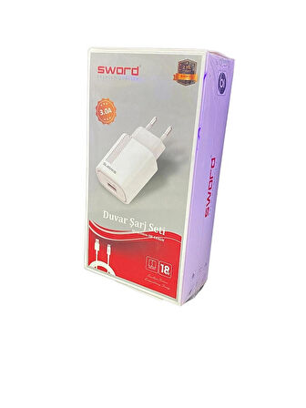 SWORD 3.0 Micro Şarj Seti Qualcomm SW-CA46M BEYAZ QC18W