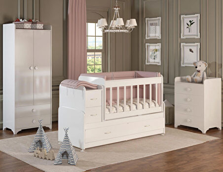 PATİKO SW 703A BÜYÜYEBİLEN BEŞİKLİ BEBEK ODASI TAKIMI