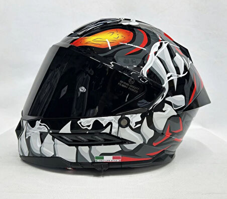 Sway Sw 868 Cannibal Black Grey Red Güneş Vizörlü Siyah Camlı XL