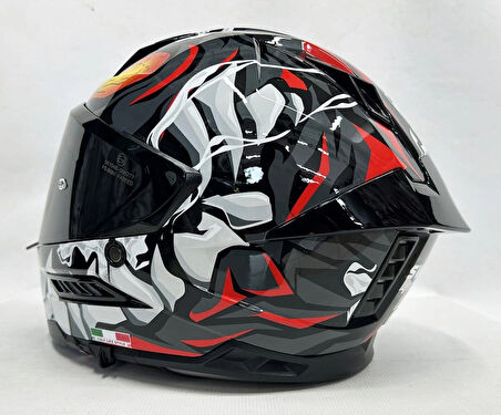 Sway Sw 868 Cannibal Black Grey Red Güneş Vizörlü Siyah Camlı XL