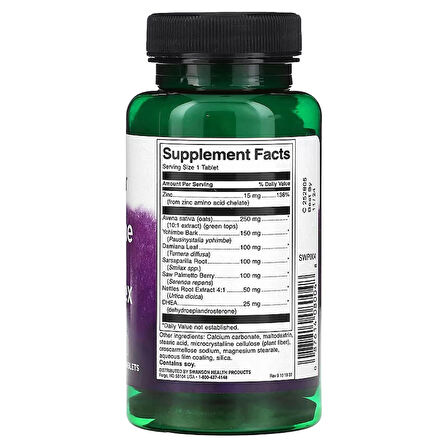 Swanson DHEA (Isırgan Otu+Saw Palmetto Berry+Nettles+Damiana+Avena sativa 45 Tablets (Cınsel destek)