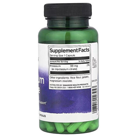 Swanson, Potassium(Potasyum) Citrate 120 Caps