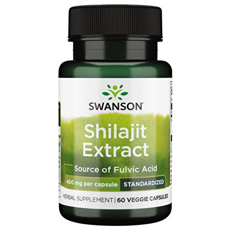 Swanson Shilajit Extract Standardized 400 mg 60 Vegetarian Capsules