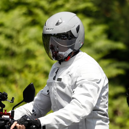 SWAY SW-733 Parlak Gri Yarım Motosiklet Kaskı