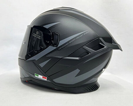 Sway SW 867 ASPHALT Black Grey Siyah Vizörlü İç Vizörlü Kapalı Kask S