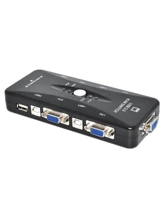 Luve Store 4 Port USB KVM Switch 4 Bilgisayar Tek Monitör Klavye Mouse Paylaşım Anahtarı USB 2.0 Hub