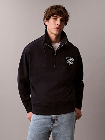 Calvin Klein Jeans Erkek Yarım Fermuar Sweatshirt