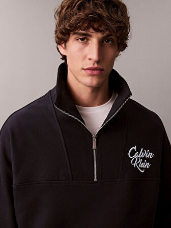Calvin Klein Jeans Erkek Yarım Fermuar Sweatshirt