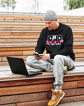 Yazılımcılara Özel PHP Developer Baskılı 2 İplik Sweatshirt