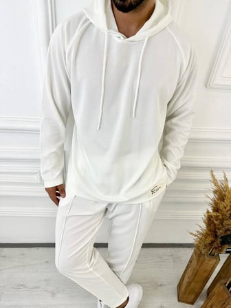 Sweatshirt Örme Natural Pamuk Kumaş Oversize Kapüşonlu Sweatshirt
