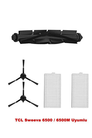 Tcl Sweeva 6000m / 6500m Moplu Model Uyumlu Yedek Fırça Filtre Seti