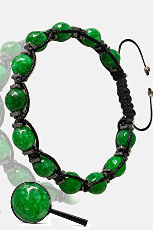 Sertifikalı Fasetli Gerçek Yeşim Taşı Bileklik - Ayarlamalı