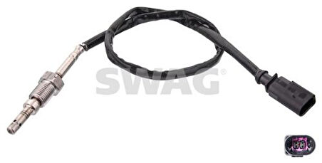 Swag 30100803 Egzoz Sıcaklık Sensörü 2 Kutuplu Siyah Crafter 12-16 T5 10-11 CAAC Caae 03L906088DC