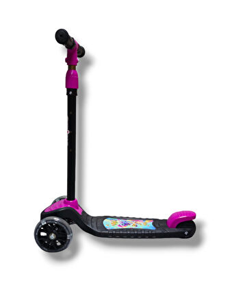 SWİNG PEMBE Led Işıklı 3 Tekerlekli Yükseklik Ayarlı Scooter +3 Yaş 40Kg Kapasiteli