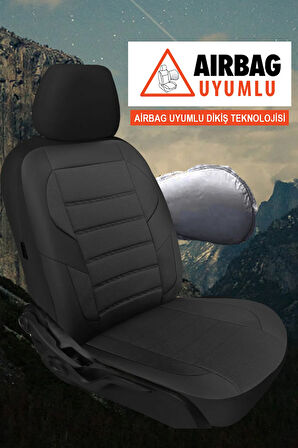 Toyota Coaster  Uyumlu 5 KOLTUK TAM SET CARUSA SERİSİ TAM SET TAY TÜYÜ OTO KOLTUK KILIFI SİYAH
