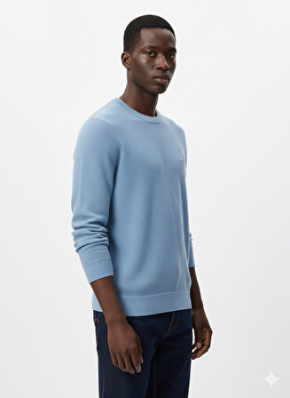 Gant Bisiklet Yaka Erkek Dokulu Sweatshirt