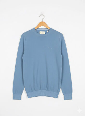 Gant Bisiklet Yaka Erkek Dokulu Sweatshirt