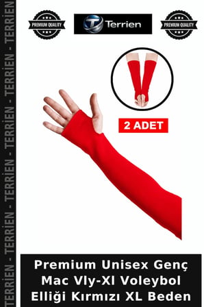 Premium Unisex Genç Mac Vly-Xl Voleybol Elliği Kırmızı XL Beden
