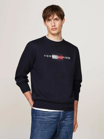 Tommy Hilfiger Erkek Sweatshirt Yazı Logo Nakışlı