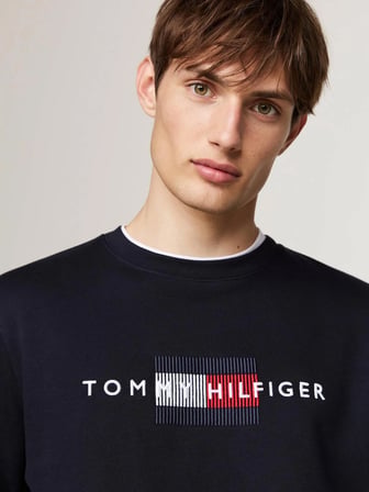 Tommy Hilfiger Erkek Sweatshirt Yazı Logo Nakışlı