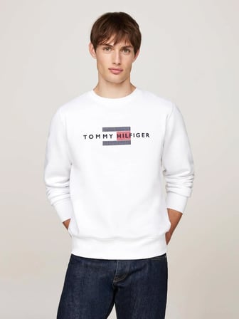 Tommy Hilfiger Erkek Sweatshirt Yazı Logo Nakışlı