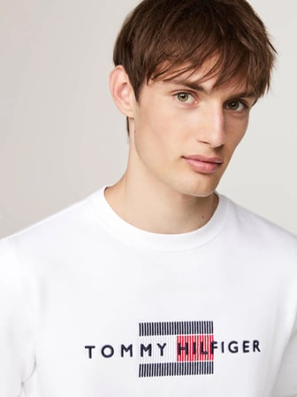 Tommy Hilfiger Erkek Sweatshirt Yazı Logo Nakışlı