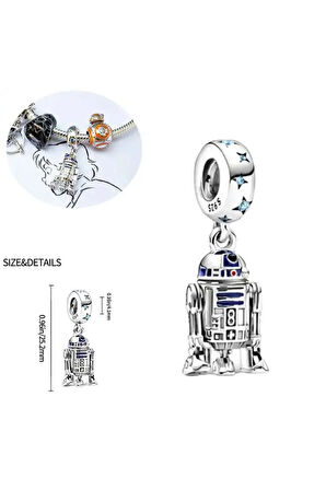 Star Wars R2 - D2 Droid Charm 925 Ayar Gümüş
