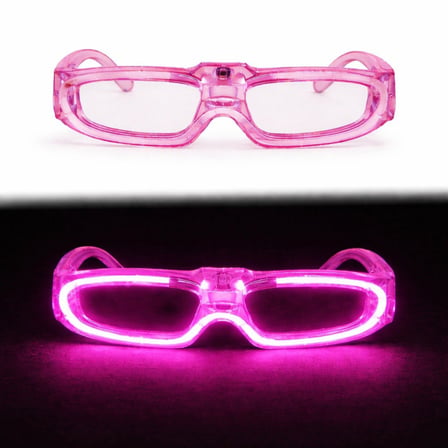 Premium Pembe LED Işıklı Parti Gözlüğü 3 Modlu Modern Tasarım Kutlama Hediyesi Farklı Hediye