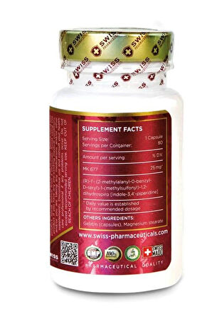 SWİSS Ibutamoren MK677 25 mg 80 kapsül