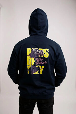 Kapşonlu Baskılı Erkek Sweatshirt Oversize