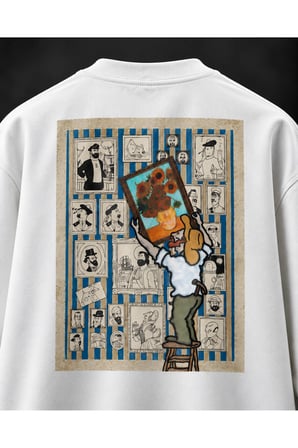 Sunflower Gallery Beyaz Baskılı Sweatshirt