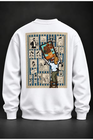 Sunflower Gallery Beyaz Baskılı Sweatshirt