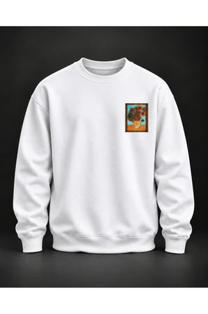 Sunflower Gallery Beyaz Baskılı Sweatshirt