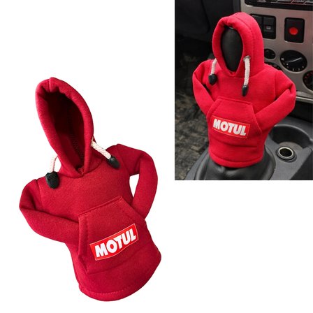 Motul Tasarım Kırmızı Hoodie Vites Topuzu Kılıfı - Universal Sweatshirt Model Vites Aksesuarı