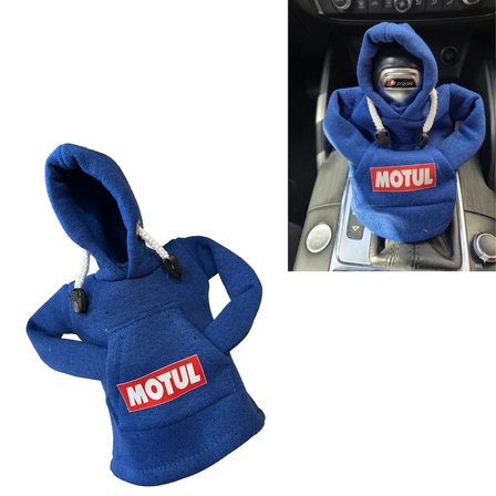 Motul Tasarım Mavi Hoodie Vites Topuzu Kılıfı - Universal Sweatshirt Model Araç İçi Aksesuar