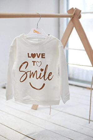 Fi?lda Store Love To Smile Baskılı Bebek / Çocuk Sweatshırt