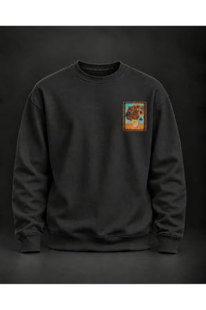 Sunflower Gallery Siyah Baskılı Sweatshirt