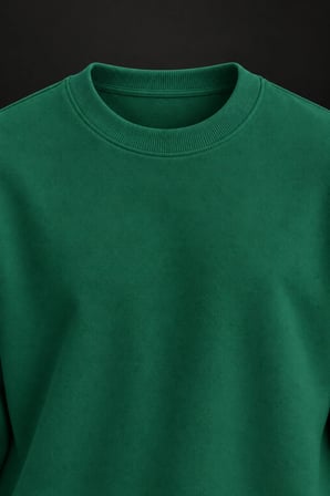 Koyu Yeşil Basic Sweatshirt