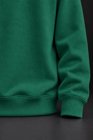 Koyu Yeşil Basic Sweatshirt