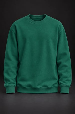 Koyu Yeşil Basic Sweatshirt