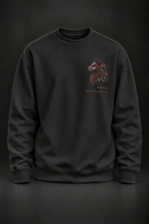 Kurt Baskılı Siyah Sweatshirt