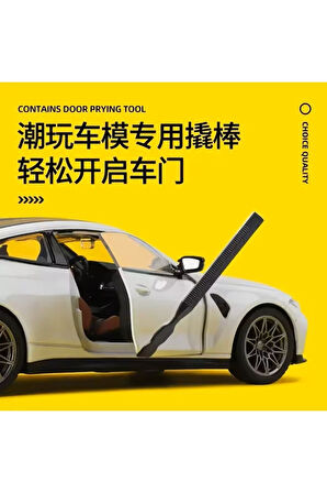 BMW M4 1:23 BMW M4 G82 Kapıları Açılabilen Model Araba Beyaz