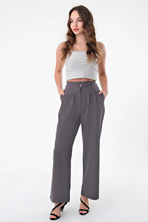 Keten Karışımlı Kore Model Palazzo Pantolon