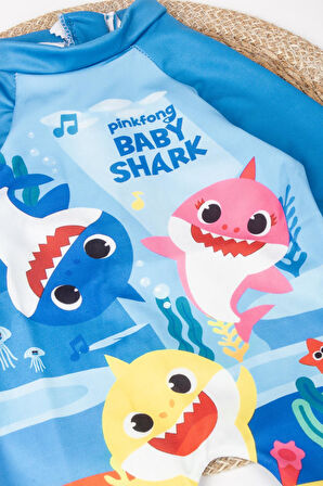 Erkek Çocuk Baby Shark Uzun Kollu Mayo