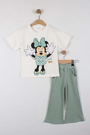 Kız Çocuk Minnie Temalı İspanyol Paça Takım