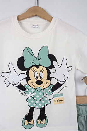 Kız Çocuk Minnie Temalı İspanyol Paça Takım