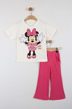 Kız Çocuk Minnie Temalı İspanyol Paça Takım